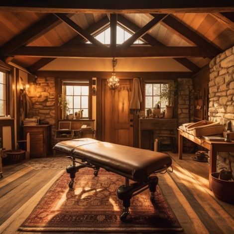 Modern luxury living inside old rustic building feature generated by artificial intelligence